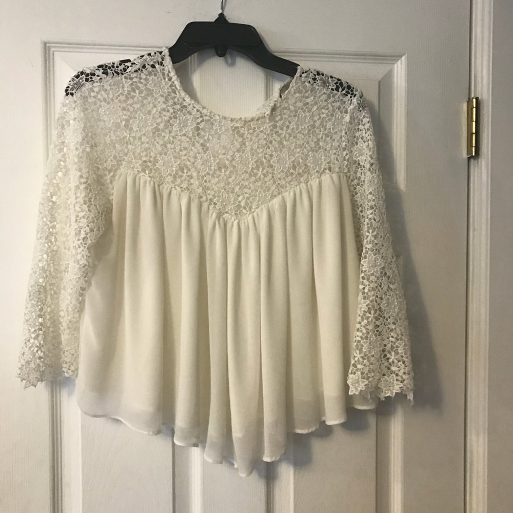 Zara blouse cropped top shirt size large